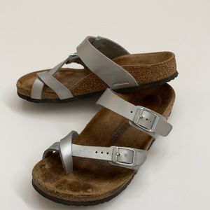 Birkenstock size 33  silver